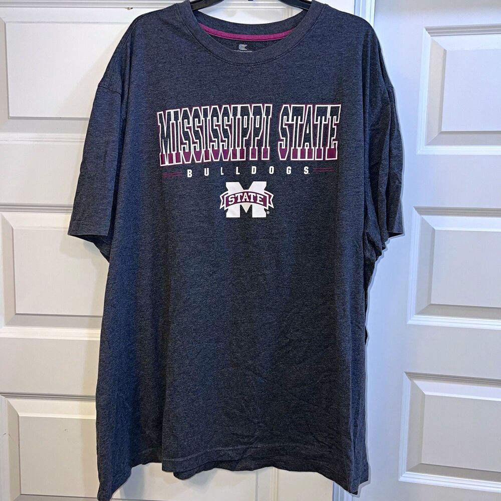 Colosseum Athletics Mississippi State Bulldogs mens 4XL gray short sleeve shirt